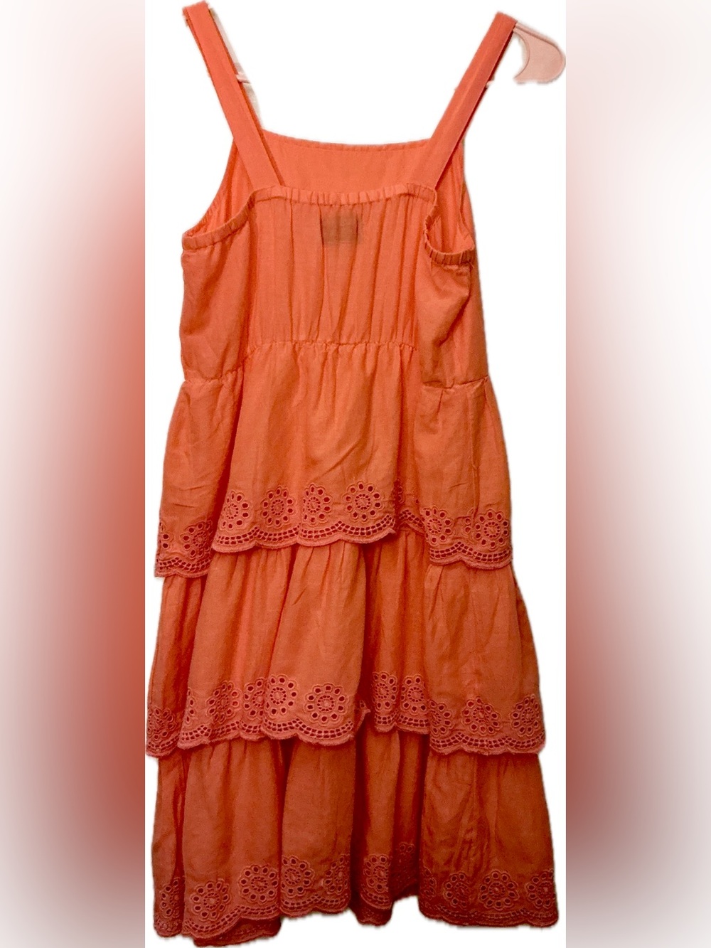 Old Navy Girls XL 14/16 Coral Eyelet Tiered Sundress Summer Dress